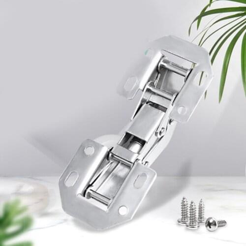 Practical 4-piece 90-degree Foldable Cabinet Door Hinge Hydraulic Soft Closing Hinge Drilling-free Furniture Accessories