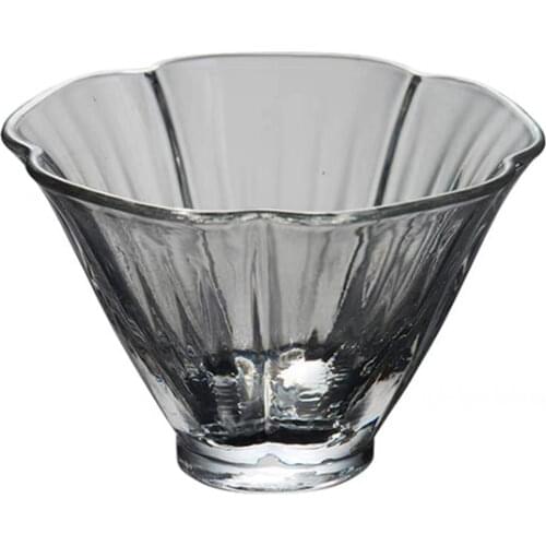 Glass tea cup 40ml Kung Fu drink cup petal-shaped tea cup