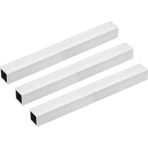 Uxcell 4Pcs 6063 Aluminum Square Tube 0.8mm 1mm 2mm 1.5mm Wall Thickness 200mm/300mm Length Seamless Straight Pipe Tubing