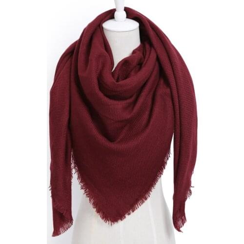Womens Solid Color Blanket Scarf Winter Neck Warm Cashmere Scarf Cozy Tartan Wrap Oversized Shawl Femme Foulard Shawls Stoles