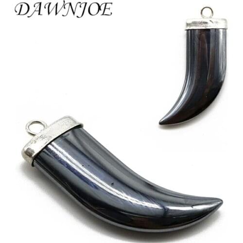 1/5pcs Natural stone 20x30mm Non-Magnetic Hematite Alloy Crescent Shape Pendant DIY Making Bracelet Necklace Jewelry Finding