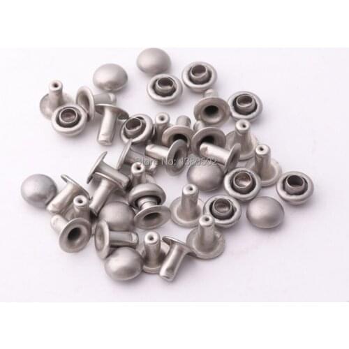 100pcs 6mm Round Double Cap Rivet Stud Metal Garment Rivets for Leather craft Shoe Bag Belt