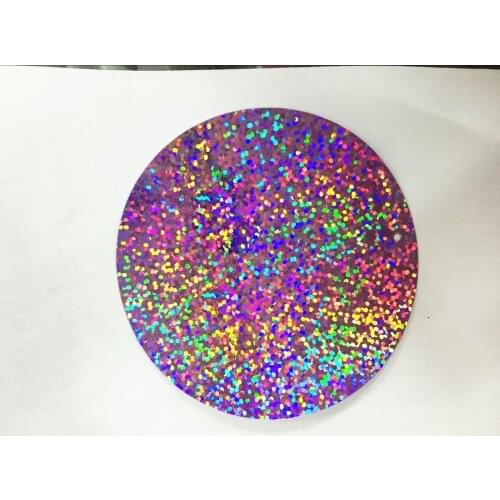 20pcs Large Round Sequins 80mm PVC Flat Paillette Hologram Decoration 2 Side Hole Laser Pink