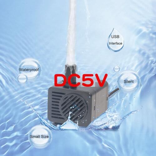 5V USB Ultra-Quiet Submersible Aquarium Water Pump Water Fountain Pump Filter Fish Pond Tank Fountain Carry Around Water Pump