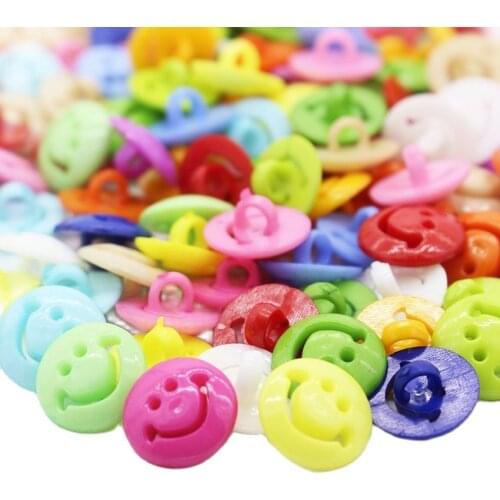 50 Pieces Smile Face Buttons Sewing Craft Clothes Accessories 1.5CM Botones For Scrapbooking Dyed Plastic Randomly Mixed