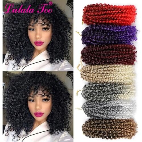 8inch Kinky Curly Ombre Hair Crochet Braid Marleybob Synthetic Braiding Hair Extensions For Women 60 Strands/Pack 3pcs/set
