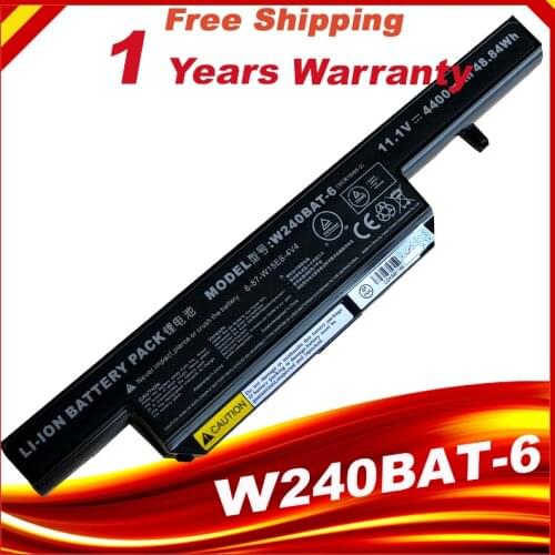 Laptop Battery W240BAT-6 6-87-W15ES-4V4 for CLEVO RM320 W251EL 7872-9040/A W251EU W258EU 6cell