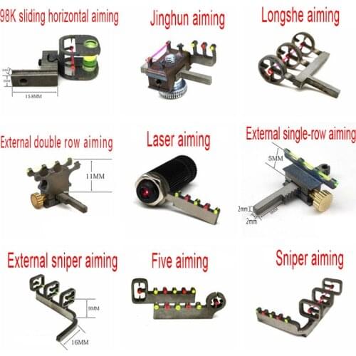 Slingshot accessories 1 set of slingshot sights horizontal aiming / five aiming / sniping aiming for different slingshots