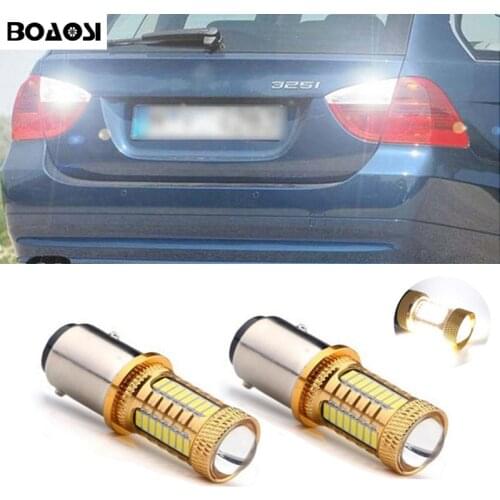 BOAOSI 2x LED Backup Reverse Light Bulbs 1156 p21w 4014 CREE Chip For BMW 3/5 SERIES E30 E36 E46 E34 X3 X5 E53 E70 Z3 Z4