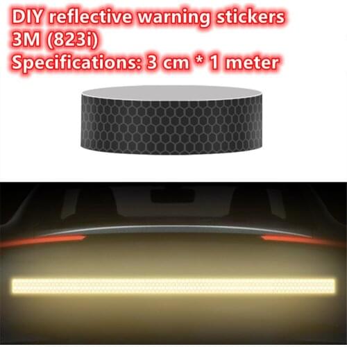 3M Black tape Reflective Tape Sticker Diamond Grade Adhesive Safety Mark Warning Tape Bike Automobiles Motorcycle Car Styling