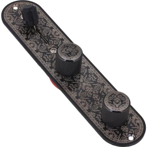 Black Classical Pattern 3-Way Switch Guitar Wired Loaded Control Plate