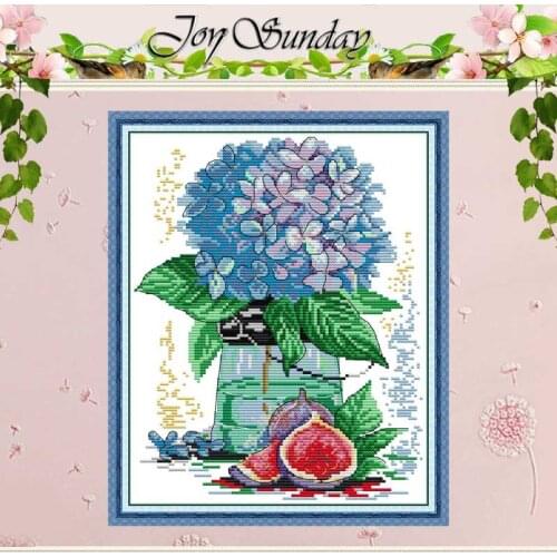 Hydrangea and figs patterns counted Cross Stitch 11CT 14CT Cross Stitch Sets Chinese Cross-stitch Kits Embroidery Needlework