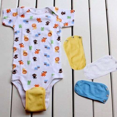 5pcs Baby Romper Partner Super Utility Bodysuit Jumpsuit Diaper Lengthen Extend Film Blue/White/Yellow/Pink