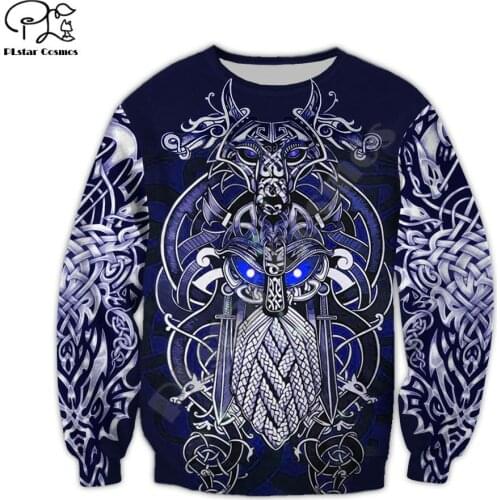 PLstar Cosmos Viking Warrior Tattoo New Fashion Tracksuit casual 3D full Printed Hoodie/Sweatshirt/Jacket/Mens Womens style1