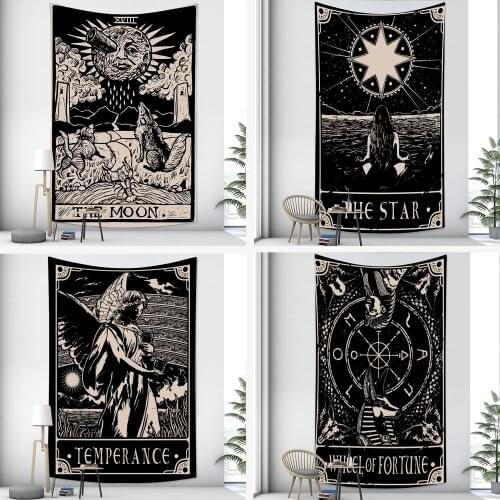 Night Moon Tarot wall tapestry Mandala tapiz Witchcraft psychedelic hippie free delivery viking hanging tapestry home decoration