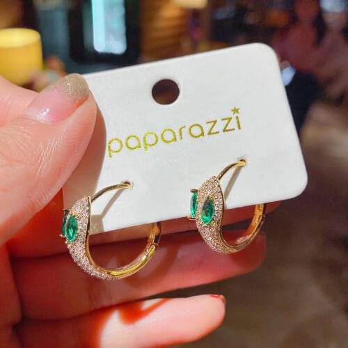 2020 New Hot Trend Korean Luxury Crystal Snake-shaped Earrings Slightly Inlaid Zircon Explosive Net Red Earrings Party Gift