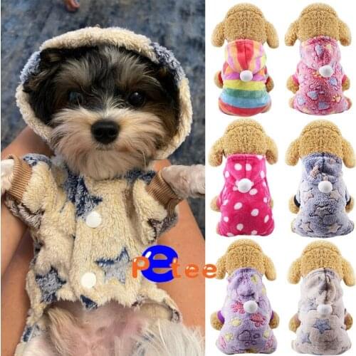 Dog Clothes Pajamas Fleece Jumpsuit Winter Dog Clothing Four Legs Warm Pet Clothing Outfit Small Dog Star Costume Apparel