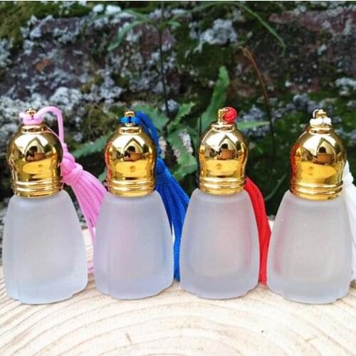 Wholesale New Fashion 5ML Frosted Fringed Roll On Glass Empty Drip Bottle Cosmetic Container
