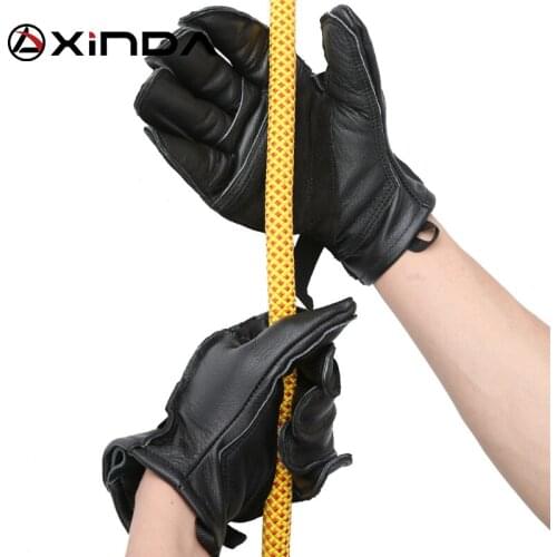 XINDA Professional Outdoor Sports Full Finger Cowhide Gloves Rock Climb Downhill Hiking Riding Anti Slip Wear Resistant Gloves