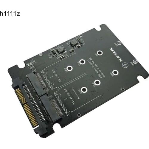 NVME Adapter Riser M.2 SSD to U.2 Adapter 2in1 M.2 NVMe + M.2 SATA NGFF SSD to PCI-e U.2 SFF-8639 Adapter PCIe M2 Converter Card
