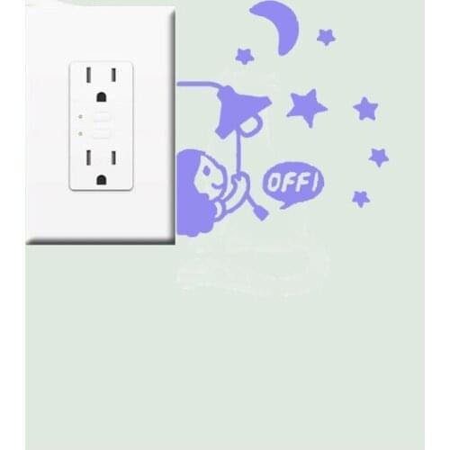 12*13cm Lovely Baby Girls Switch Off Decal Vinyl DIY Socket Decor Stickers Custom colors Wall Decals Kids Bedroom LC1299
