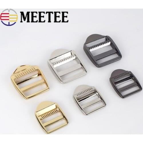 Meetee 4/10pcs 20/25MM Alloy Metal Buckle Adjustment Clothing Decoration Luggage Handbag Bag Strap Hardware Belt Accessories
