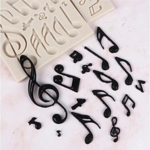 Music Notes Shape Silicone Mold 3D Musical Instrument Guitar Fondant Mold Cakes Decorating Tools DIY Kitchen Bakeware