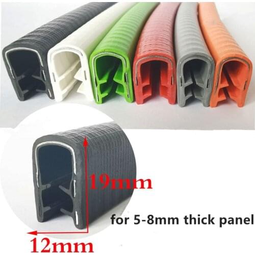 Steel Rubber U Strip Edge Shield Encloser Bound Glass Metal Wood 5-8mm Green Orange Red White Gray Black
