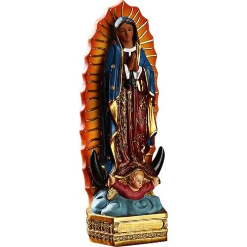 Religious Statue Our Lady Of Guadalupe Virgin Mary Resin Decor Resin Figurine Gift Xmas Display Decor Ornament