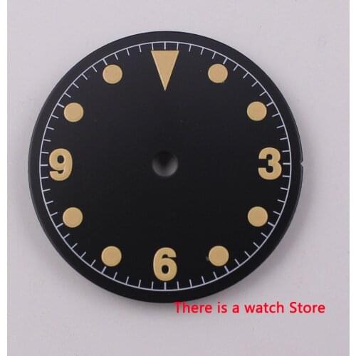 28.5mm sterile black dial fit ETA2836/2824 Mingzhu DG2813/3804,Miyota 8215 82 Series movement