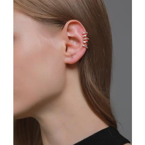 Rhinestone Ear Cuff Earring Creative Clip Cartilage Earring Non Pierced Earring Earrings Clip Ear Wrap for Women Jewellery