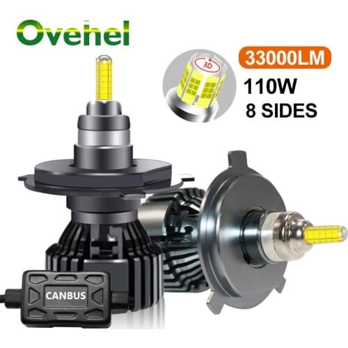 OVEHEL Car Headlight Bulb H7 LED H4 H11 33000LM 110W Canbus LED H8 HB4 HB3 9005 9006 D1S D2S H1 LED lamp Fog lights 6000K 12V