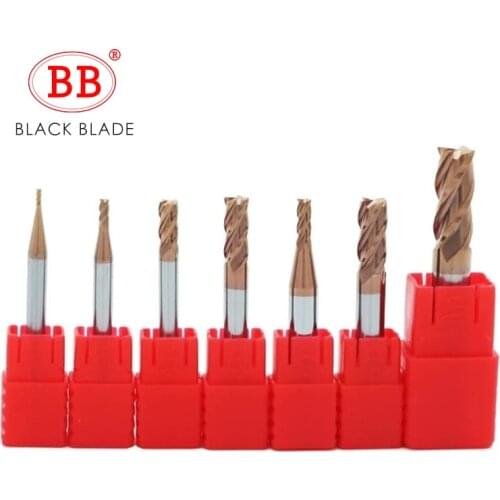 BB 2F 3F 4F Carbide End Mill 1mm to 6mm CNC Cutter Mini Tool 4 Flute Aluminum Metal Steel Wood Cutter