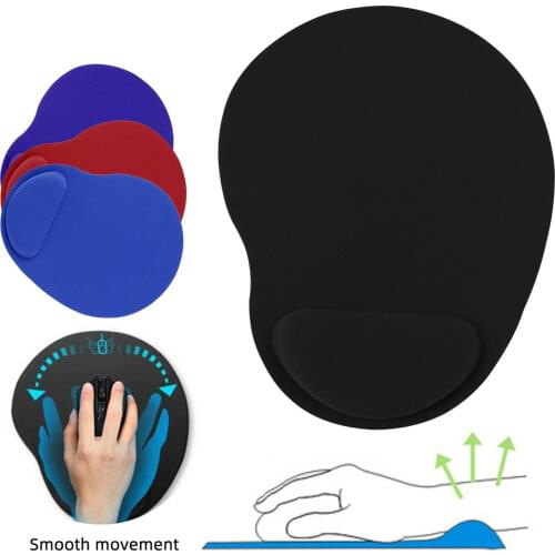 Soft Mouse Pad with Wrist Rest Comfortable Game Mice Mat For Computer PC Laptop Office School Supplies Solid Color 23x18cm