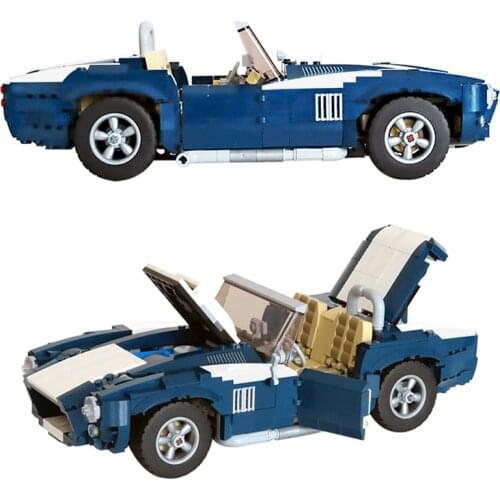 MOC Cobra Roadster High-Tech Speed Cars Building Blocks Model Race Mustang SupercarCar Assemble Bricks Toys Children Gifts