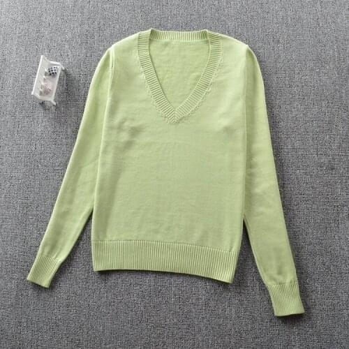 Japanese school student JK uniforms Girls cute students knitting V collar sweater cosplay fruit green color long-sleeve