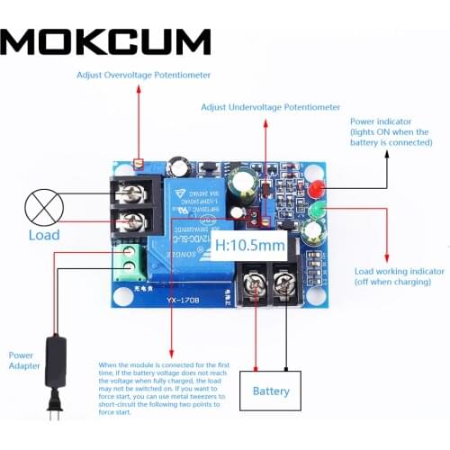 Battery Protecter Over-discharge Protection Module Low Voltage Protection Board Only for 24V Battery