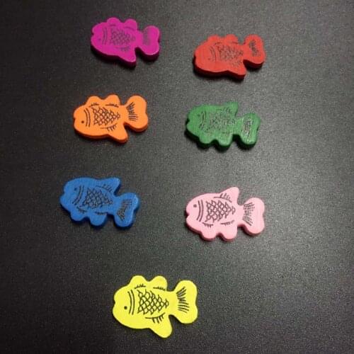 100pcs/lot Mixed Color Lovely Big Fish Wood Beads 19X30mm Pacifier Clip Children Toy DIY Bracelets Jewelry