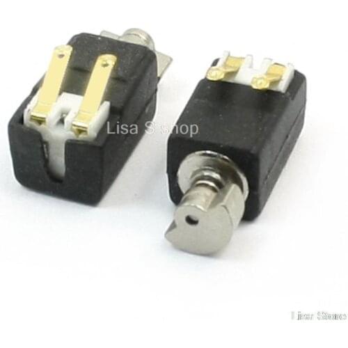 2 Pcs 4mm Dia Rotating Head Vibration Motor Black for Mobile Phone