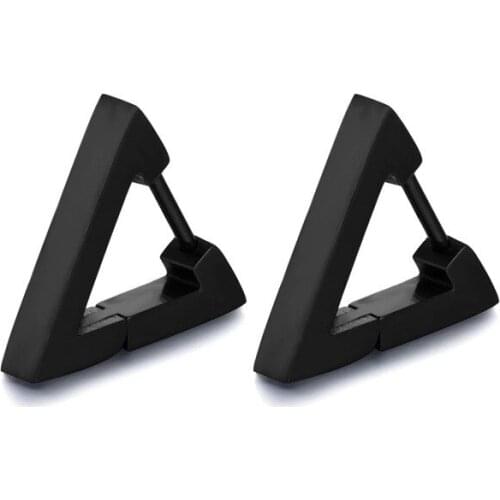 2Pcs Latest Cross-border Geometry Type Double Triangle Earrings Allergy Ear Clip Vacuum Plating Stainless Steel Stud Earrings