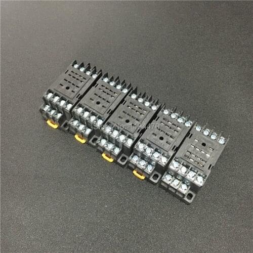 5-20pcs PYF14A Mini Relay Socket Base for MY4NJ HH54P H3Y-4 Power Relays 14 Pin Screw Terminal Din Rail Mount