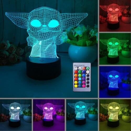 3D Night Lights for Kids,7 Colors Changing 3D lamp with Remote Control Optical Illusion Lamps Christmas Gifts Home Deco