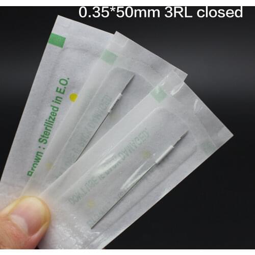 500 pcs white 0.35*50mm 3RL Traditional Eyebrow Tattoo Needle for Permanent Makeup Lip Eyeliner Eyebrow Machine