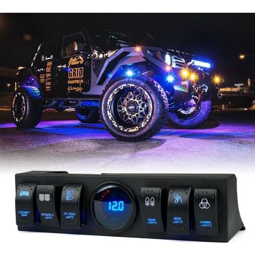 Auto Car Xprite G3 6 Rocker Switch Panel With Digital Voltmeter for 2009-2018 Jeep JK JKU