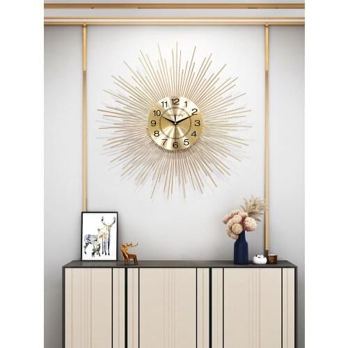 Nordic Simple Wall Clocks Modern Design Luxury Golden Color Art Round Unique Mute Wall Clocks Reloj Mural Home Decorative DG50WC