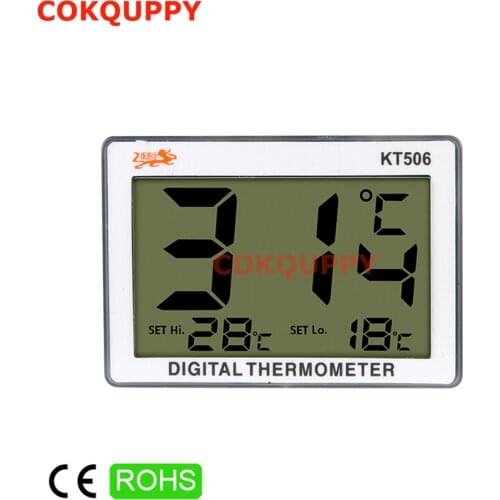 C Large Digital LCD Fish Tank Thermometer Reptile Pet Aquarium High Low Temperature Alarm Tester Sensor Gauges Magnets