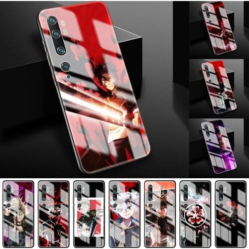 Case For Xiaomi Mi Poco X3 NFC Note10 Lite 9T 10T F2 Pro Lite CC9 CC9E M2 X2 Tempered Glass Cover Black Clover Anime Asta Hard