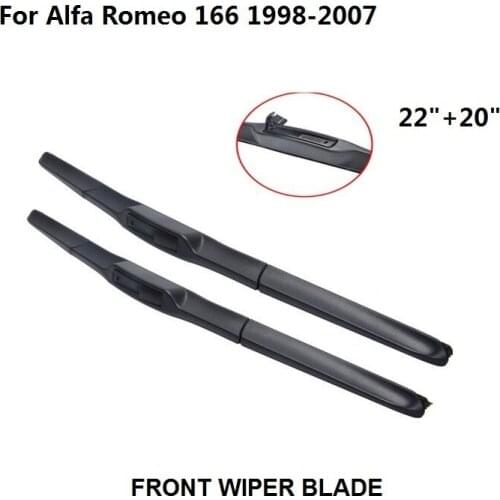For Alfa Romeo 166 1998-2007 22"+20" Wiper Blade Accessories For Auto Cars Natural Rubber Windscreen Wipers