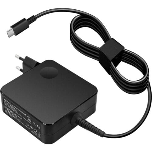 HOT-65W 20V/3.25A Power Adapter Type-C Square 1.8M Power Adapter for Lenovo R480, E480, E580, X280, X390 T480 T490(EU Plug)