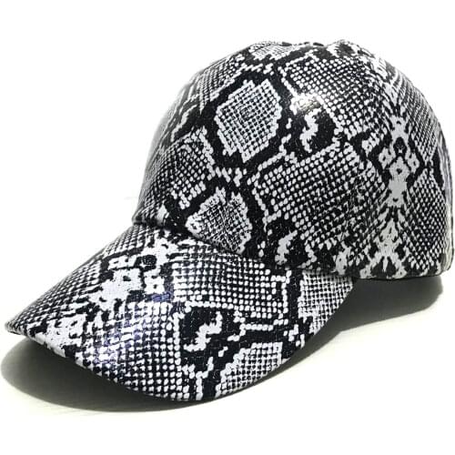 2021 High Quality Snake Skin Print Leather Dad Hat Men Women Summer Baseball Cap Visor Caps Adjustable Bone Hats Gorras